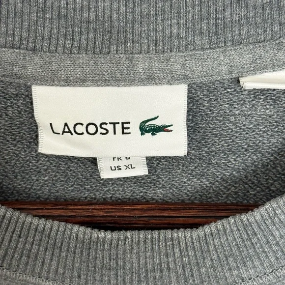 Lacoste Men's Heather Gray Crewneck Sweater - Picture 3 of 4